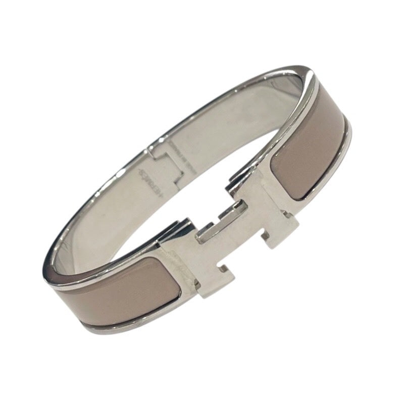 エルメス HERMES クリックH ブレスレット ベージュ/SV メタル/エナメル ジュエリー