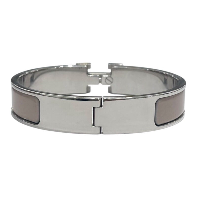 エルメス HERMES クリックH ブレスレット ベージュ/SV メタル/エナメル ジュエリー
