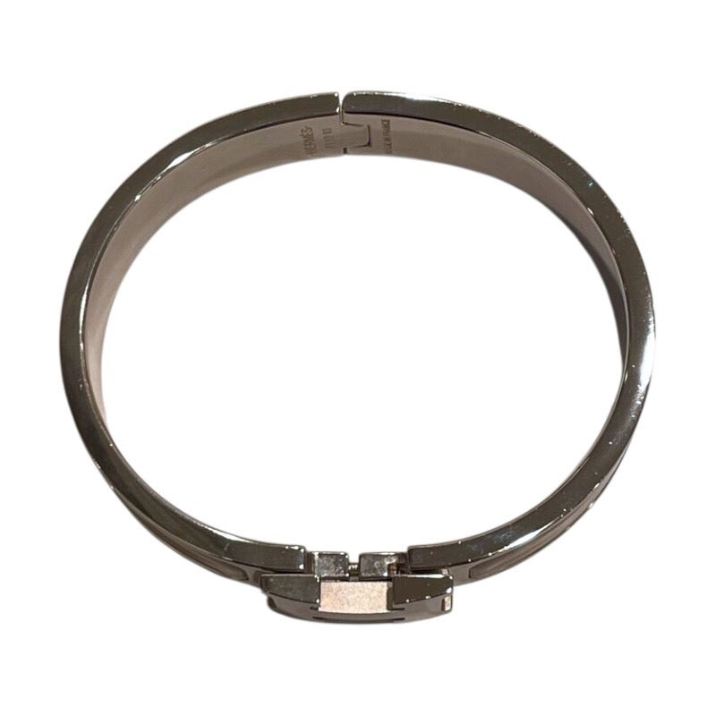 エルメス HERMES クリックH ブレスレット ベージュ/SV メタル/エナメル ジュエリー
