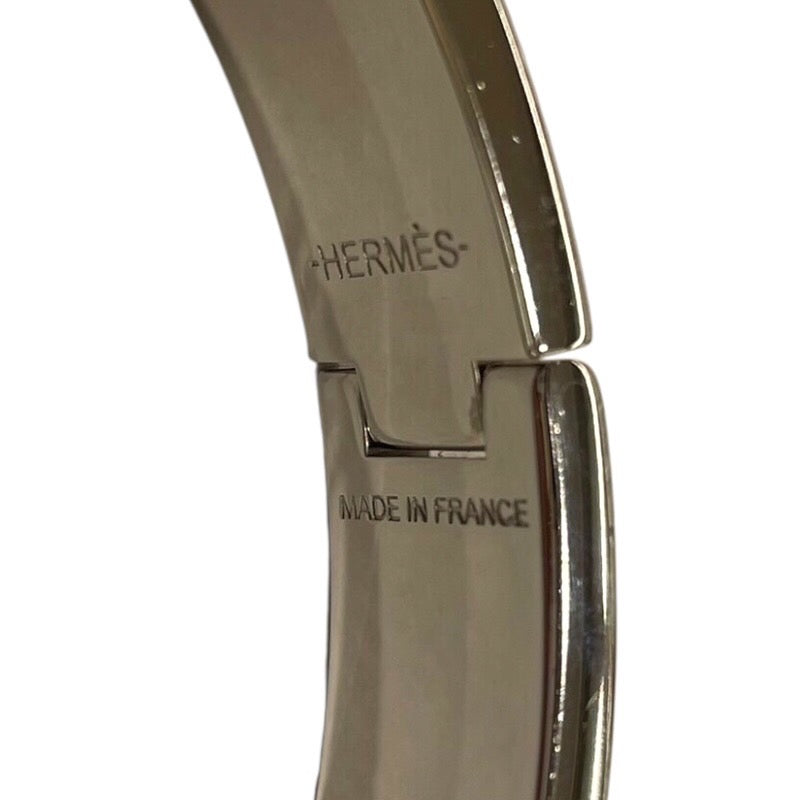 エルメス HERMES クリックH ブレスレット ベージュ/SV メタル/エナメル ジュエリー
