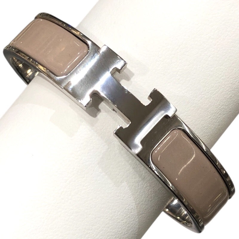 エルメス HERMES クリックH ブレスレット ベージュ/SV メタル/エナメル ジュエリー