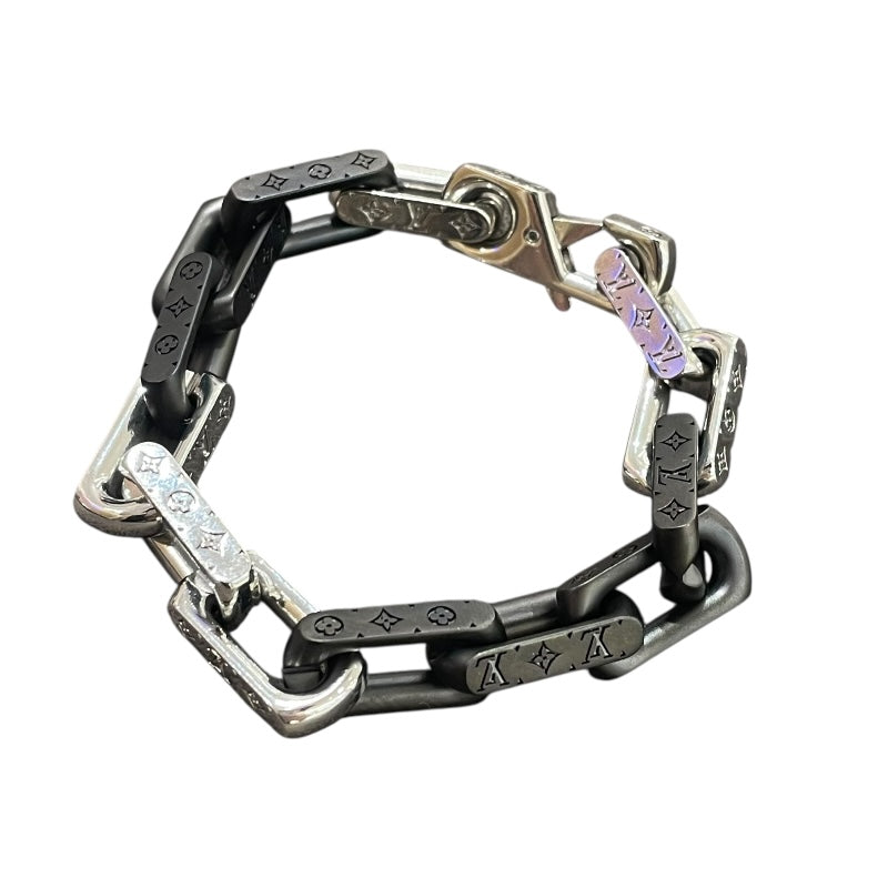 ルイ・ヴィトン LOUIS VUITTON ブレスレット・モノグラム・チェーン M00687 シルバー/ブラック メタル メンズ ブレスレット