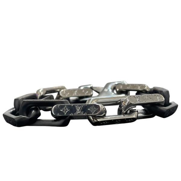 ルイ・ヴィトン LOUIS VUITTON ブレスレット・モノグラム・チェーン M00687 シルバー/ブラック メタル メンズ ブレスレット