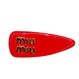 ミュウミュウ miu miu パテントレザー ヘアクリップ 51F092 レッド パテントレザー レディース バレッタ