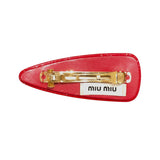 ミュウミュウ miu miu パテントレザー ヘアクリップ 51F092 レッド パテントレザー レディース バレッタ