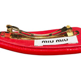 ミュウミュウ miu miu パテントレザー ヘアクリップ 51F092 レッド パテントレザー レディース バレッタ