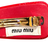 ミュウミュウ miu miu パテントレザー ヘアクリップ 51F092 レッド パテントレザー レディース バレッタ