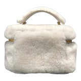 ミュウミュウ miu miu 2WAY ハンドバッグ 5BH226 ホワイト ファー/レザー レディース ハンドバッグ