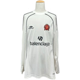 バレンシアガ BALENCIAGA PARIS SOCCER メッシュテクニカルジャージー長袖Tシャツ 778972 ホワイト コットン メンズ 長袖Ｔシャツ