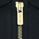 ミュウミュウ miu miu ロゴ刺繍テクニカルジャージーブルゾン ML1258 ネイビー ポリエステル ユニセックス ブルゾン