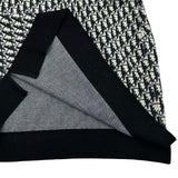 クリスチャン・ディオール Christian Dior オブリーク総柄半袖ニットポロシャツ 293M832AT472 ネイビー コットン メンズ ポロシャツ