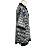 クリスチャン・ディオール Christian Dior オブリーク総柄半袖ニットポロシャツ 293M832AT472 ネイビー コットン メンズ ポロシャツ