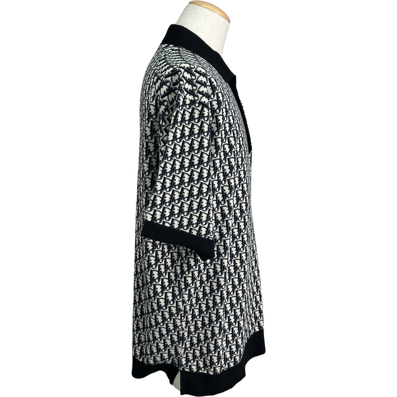 【最高級】 Christian Dior ウール 総柄 ニット ポロシャツ 美品 最高級】 Christian Dior ウール 総柄 ニット ポロシャツ 美品 最高級