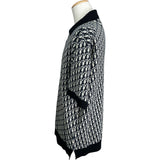 クリスチャン・ディオール Christian Dior オブリーク総柄半袖ニットポロシャツ 293M832AT472 ネイビー コットン メンズ ポロシャツ