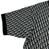 クリスチャン・ディオール Christian Dior オブリーク総柄半袖ニットポロシャツ 293M832AT472 ネイビー コットン メンズ ポロシャツ