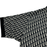クリスチャン・ディオール Christian Dior オブリーク総柄半袖ニットポロシャツ 293M832AT472 ネイビー コットン メンズ ポロシャツ