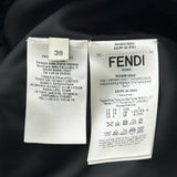 フェンディ FENDI スタンドカラーウールワンピース FDC955 ブラック ウール レディース ワンピース