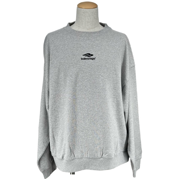 バレンシアガ BALENCIAGA ロゴ刺繍スウェットシャツ 697869 グレー