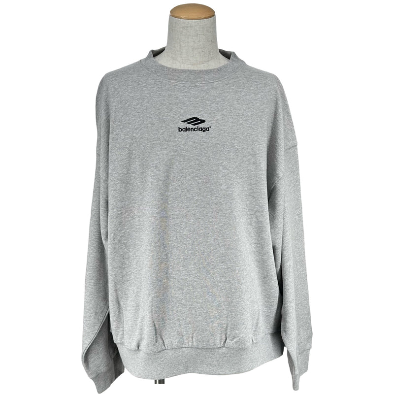 バレンシアガ BALENCIAGA ロゴ刺繍スウェットシャツ 697869 グレー