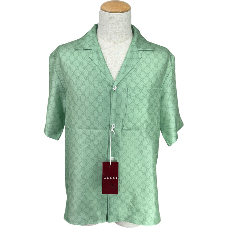 グッチ GUCCI ×ヒグチユウコ GG総柄シルクシャツ 864048 グリーン