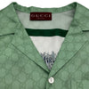 グッチ GUCCI ×ヒグチユウコ GG総柄シルクシャツ 864048 グリーン シルク メンズ 半袖シャツ
