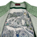 グッチ GUCCI ×ヒグチユウコ GG総柄シルクシャツ 864048 グリーン シルク メンズ 半袖シャツ