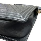 シャネル CHANEL ボーイシャネル28 A92193 ブラック・ゴールド金具 キャビア レディース ショルダーバッグ