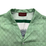 グッチ GUCCI x ヒグチユウコ GG総柄シルクシャツ 864048 グリーン シルク メンズ 半袖シャツ