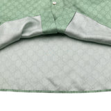 グッチ GUCCI x ヒグチユウコ GG総柄シルクシャツ 864048 グリーン シルク メンズ 半袖シャツ