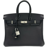 エルメス HERMES バーキン25 K刻印 ブラック系 シルバー金具 ヴォリュプト レディース ハンドバッグ