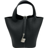 エルメス HERMES ピコタンロックPM G刻印 ブラック シルバー金具 トリヨン レディース ハンドバッグ