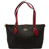 コーチ COACH シグネチャーギャラリートート CH504 ブラウン/レッド PVC/シグネチャー レディース トートバッグ