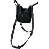 ロエベ LOEWE ハンモックドローストリングバッグミニ A538V07X10 ブラック ジャガード/レザー レディース ショルダーバッグ