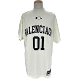 バレンシアガ BALENCIAGA バスケットボールシリーズ半袖Tシャツ 787349 クリーム コットン メンズ 半袖Ｔシャツ
