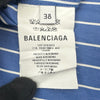 バレンシアガ BALENCIAGA バッグロゴストライプ長袖シャツ 508465 ブルー コットン メンズ 長袖シャツ