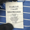バレンシアガ BALENCIAGA バッグロゴストライプ長袖シャツ 508465 ブルー コットン メンズ 長袖シャツ
