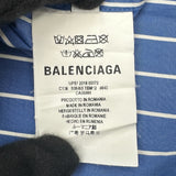 バレンシアガ BALENCIAGA バッグロゴストライプ長袖シャツ 508465 ブルー コットン メンズ 長袖シャツ