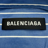 バレンシアガ BALENCIAGA バッグロゴストライプ長袖シャツ 508465 ブルー コットン メンズ 長袖シャツ