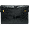 サンローラン SAINT LAURENT マンハッタンショルダーバッグ 579271 ブラック ゴールド金具 クロコ型押しレザー レディース ショルダーバッグ