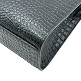 サンローラン SAINT LAURENT マンハッタンショルダーバッグ 579271 ブラック ゴールド金具 クロコ型押しレザー レディース ショルダーバッグ