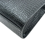 サンローラン SAINT LAURENT マンハッタンショルダーバッグ 579271 ブラック ゴールド金具 クロコ型押しレザー レディース ショルダーバッグ