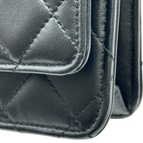 シャネル CHANEL マトラッセチェーンウォレット A0250 29番台 ブラック シルバー金具 ラムスキン レディース ショルダーバッグ