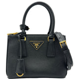 プラダ PRADA ガレリアミニ2WAYバッグ 1BA906 ブラック ゴールド金具 サフィアーノ レディース ショルダーバッグ