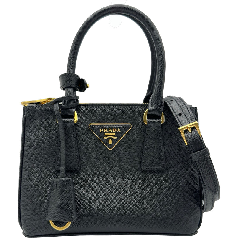 プラダ PRADA ガレリアミニ2WAYバッグ 1BA906 ブラック ゴールド金具