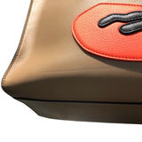 フェンディ FENDI アブストラクトフェイス バッグパック 7VZ029 ベージュ系 シルバー金具 レザー メンズ リュック・デイパック