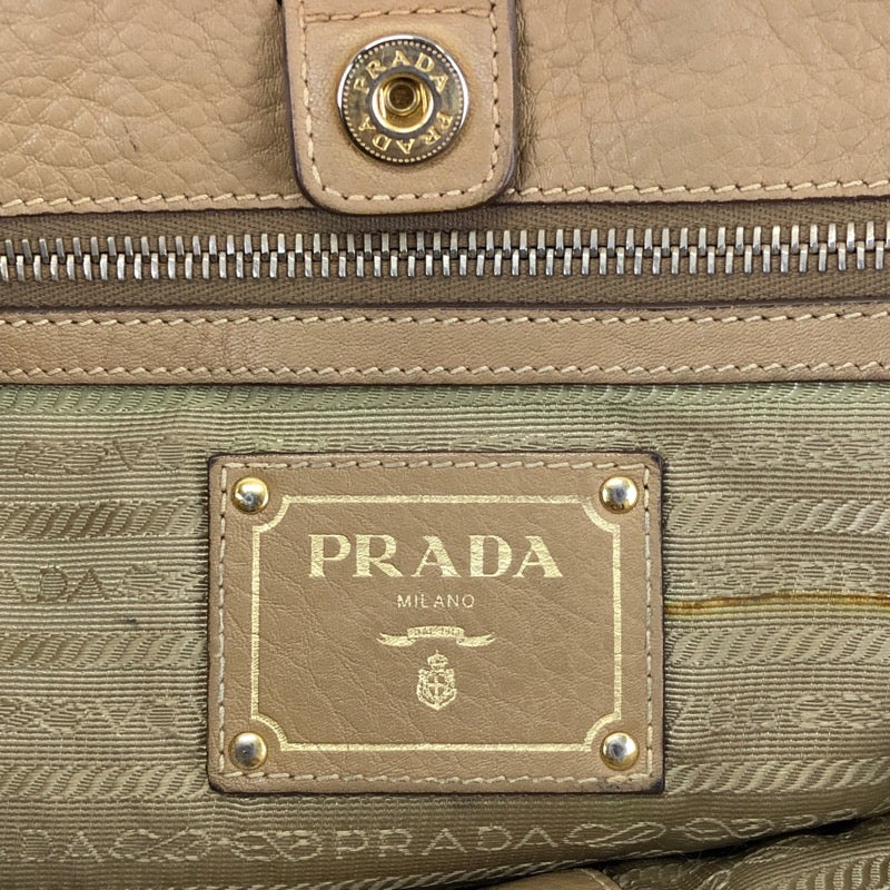 プラダ PRADA PRADA　トートバッグ ベージュ　ゴールド金具 カーフ カーフレザー レディース トートバッグ