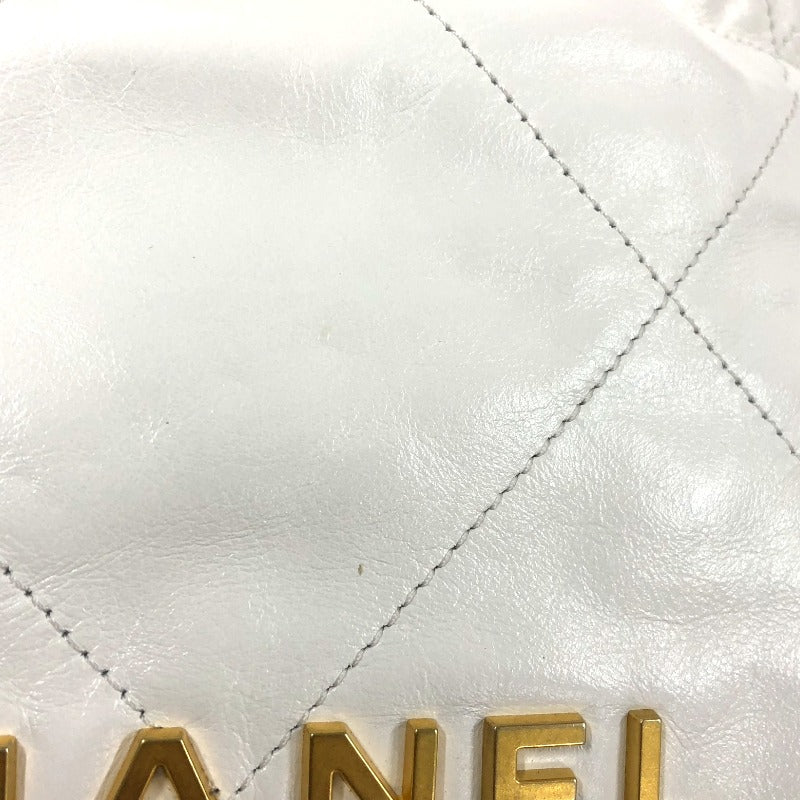 シャネル CHANEL CHANEL22 ミニ AS3980 ホワイト　ゴールド金具 カーフ レディース ショルダーバッグ