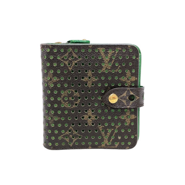 ルイ・ヴィトン LOUIS VUITTON コンパクト・ジップ M95218 モノグラム・ペルフォ×ヴェール モノグラム・ペルフォキャンバス レディース 二つ折り財布