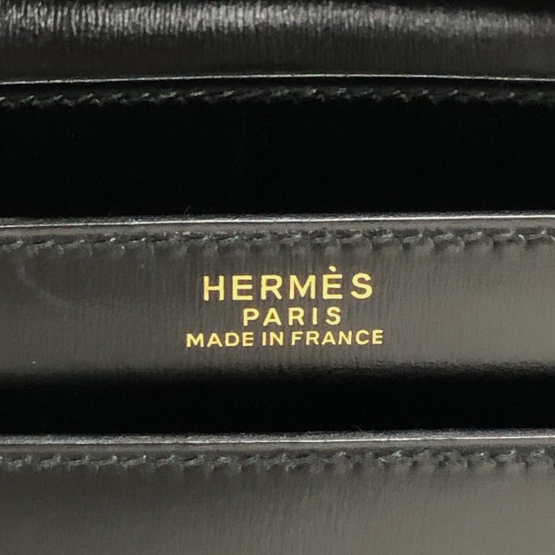 エルメス HERMES ピアノ 〇Q刻 ブラック ゴールド金具 ボックスカーフ レディース ハンドバッグ