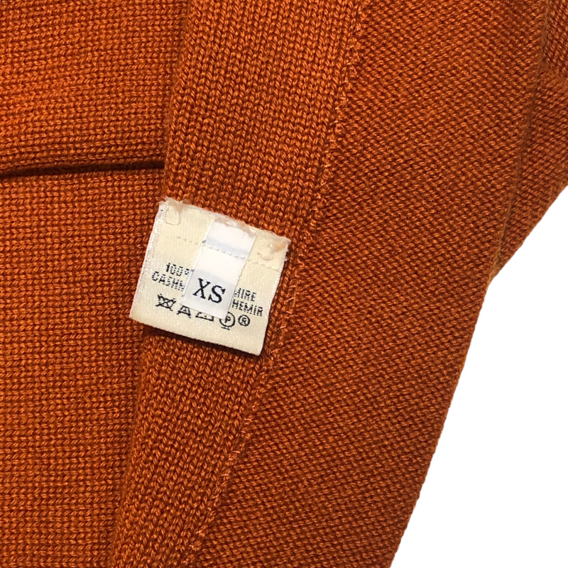 エルメス HERMES ハイネックカシミヤニットベスト オレンジ カシミヤ